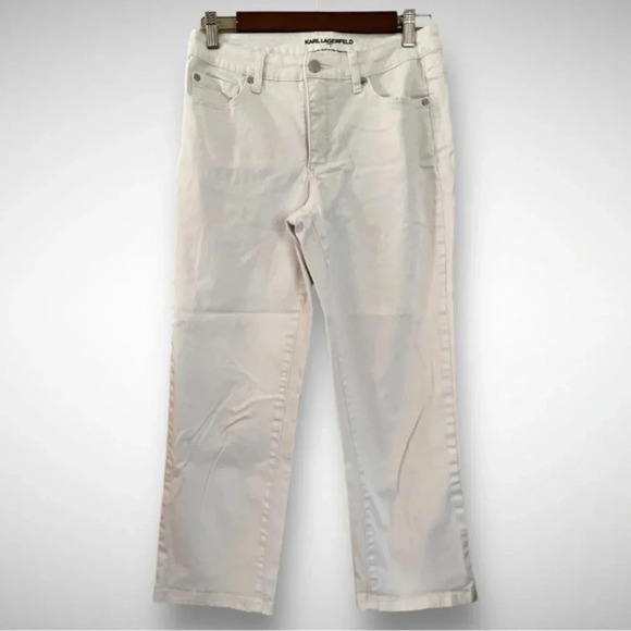 KARL LAGERFELD Paris High Rise White Jeans | Size 6 - Picture 1 of 5
